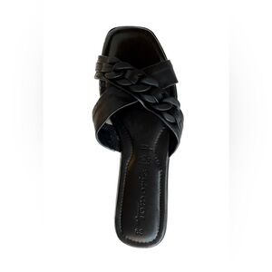 Tamaris Zenia Leather Slides, Black, 39